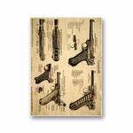 1-army-wall-decor-gun-wall-art-plan-of-the-Luger-gun